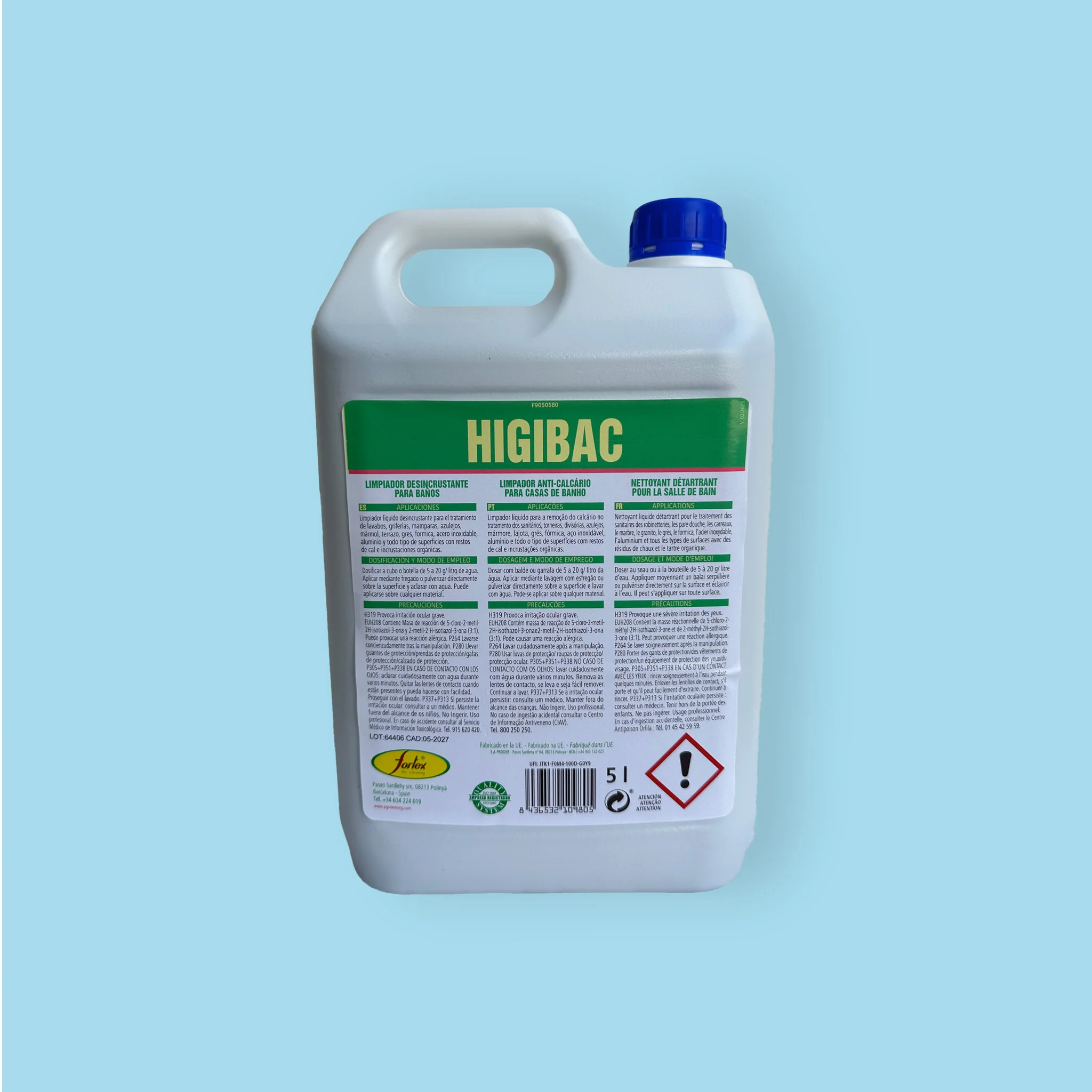 Limpador anti-calcário para casas de banho higibac